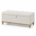Rechteckige Aufbewahrungsbank Textil Holz 120x40x45 cm