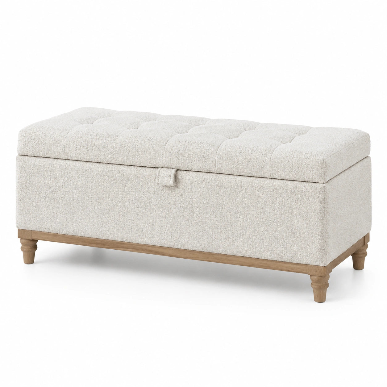 Rechteckige Aufbewahrungsbank Textil Holz 120x40x45 cm