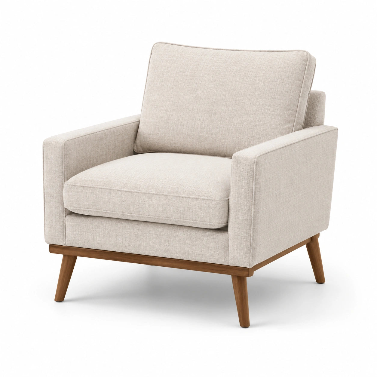 Stoffsessel mit Holzbeinen Beige 75x85x90 cm