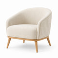 Sessel Creme Stoff Eiche 75x80x70cm
