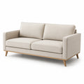 2-Sitzer Sofa Beige Stoff Eichenholzbeine