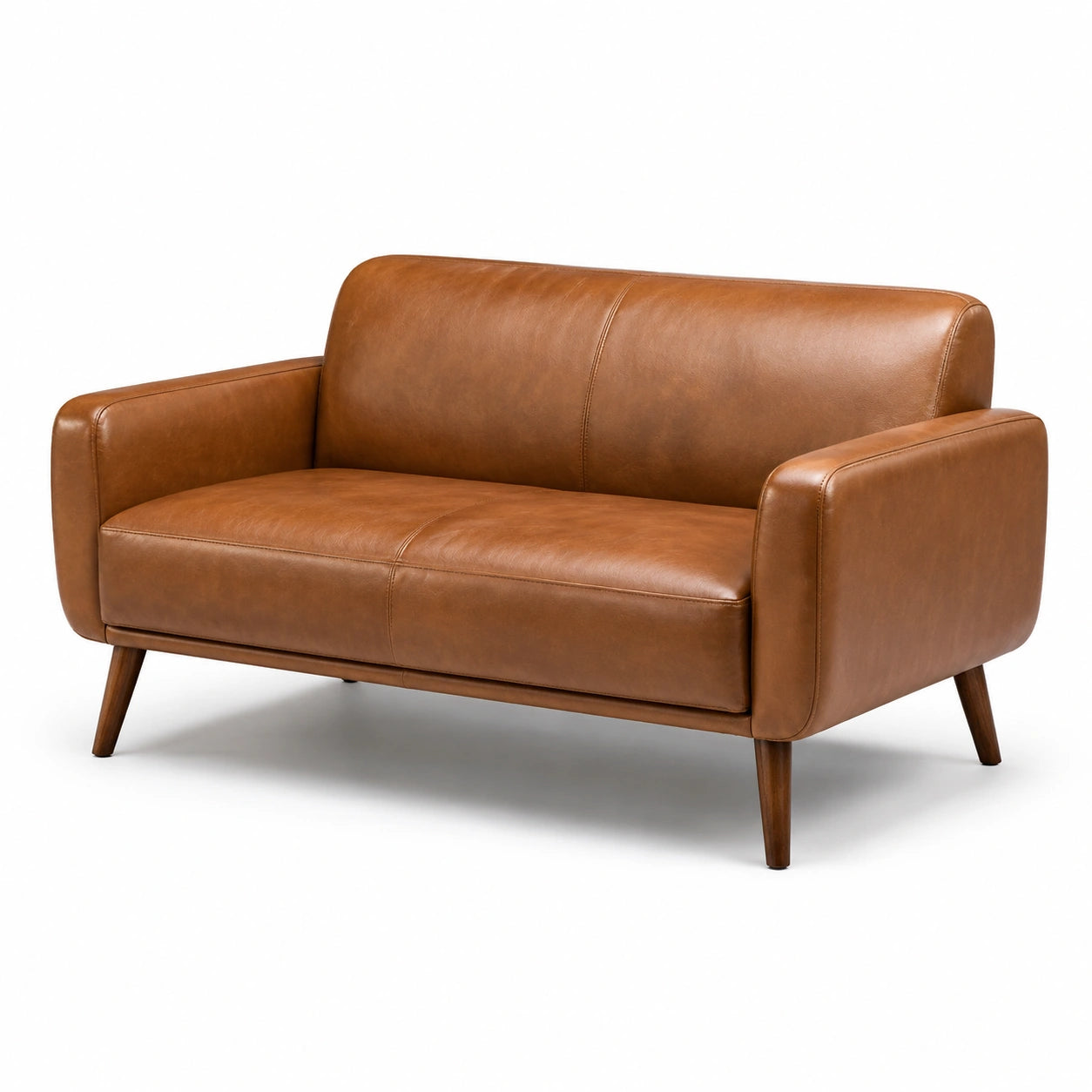 Zweisitzer Sofa Leder Braun