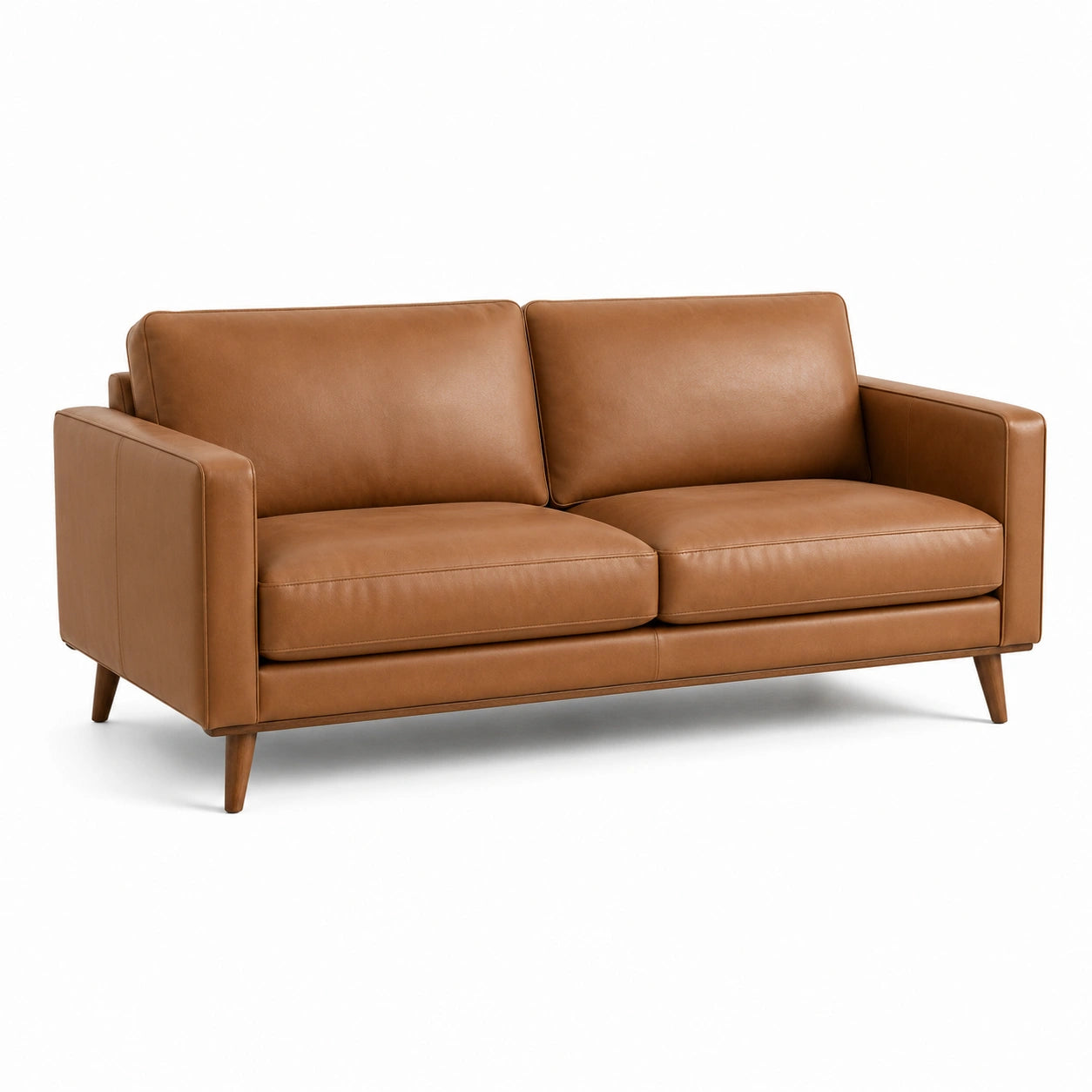 3-Sitzer Ledersofa aus Echtleder, Braun, 200 cm