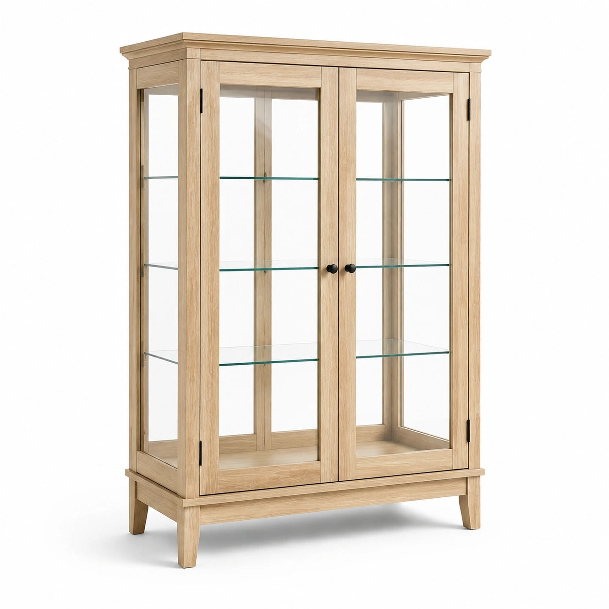 Vitrine Eiche gehärtetes Glas 120x80x40cm