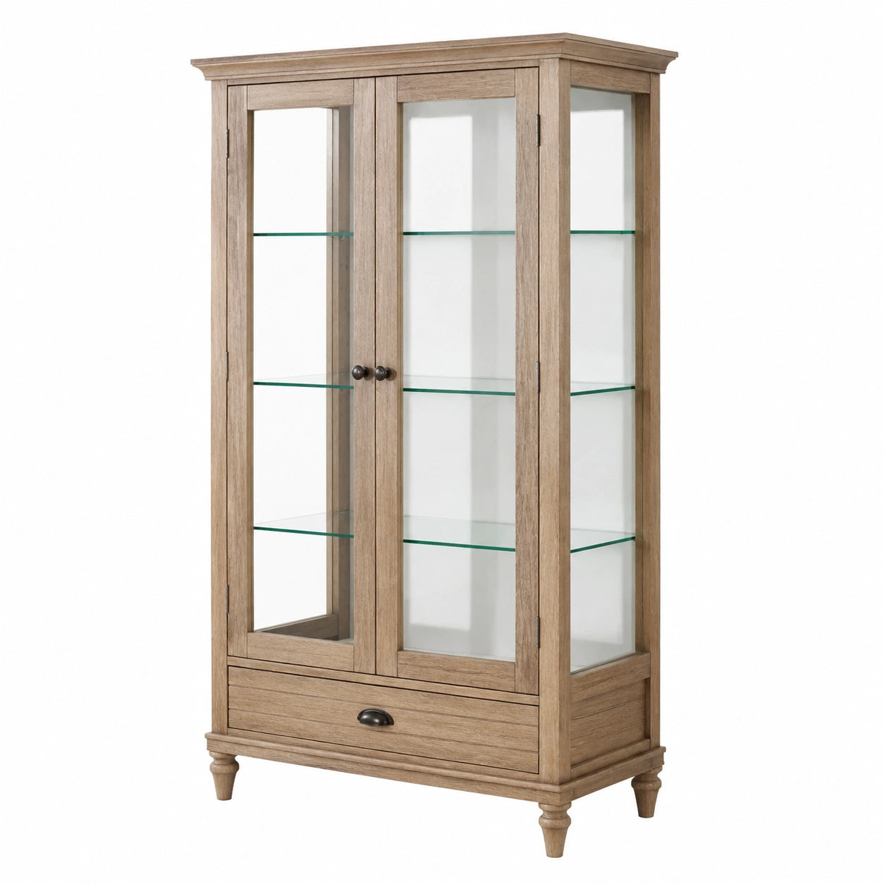 Vitrinenschrank Holz Glasböden 180cm