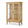 Eichen-Vitrine mit gehärtetem Glas