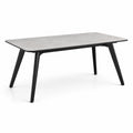 Rechteckiger Esstisch aus Keramik und Stahl 160x90x75 cm Grau/Schwarz
