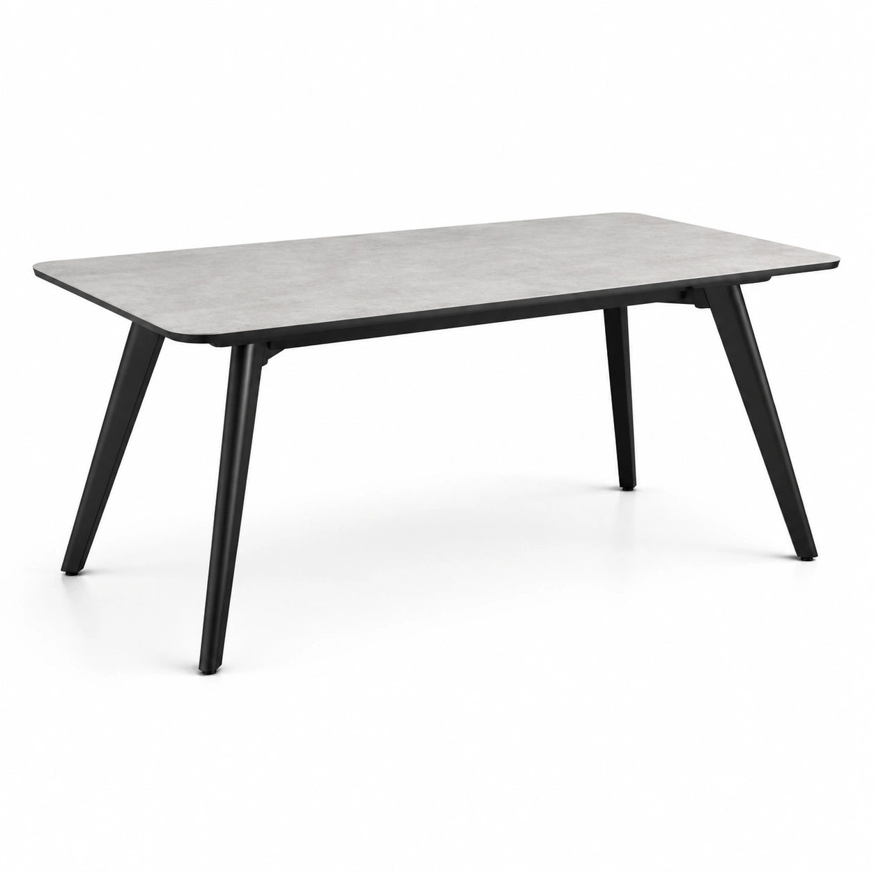 Rechteckiger Esstisch aus Keramik und Stahl 160x90x75 cm Grau/Schwarz