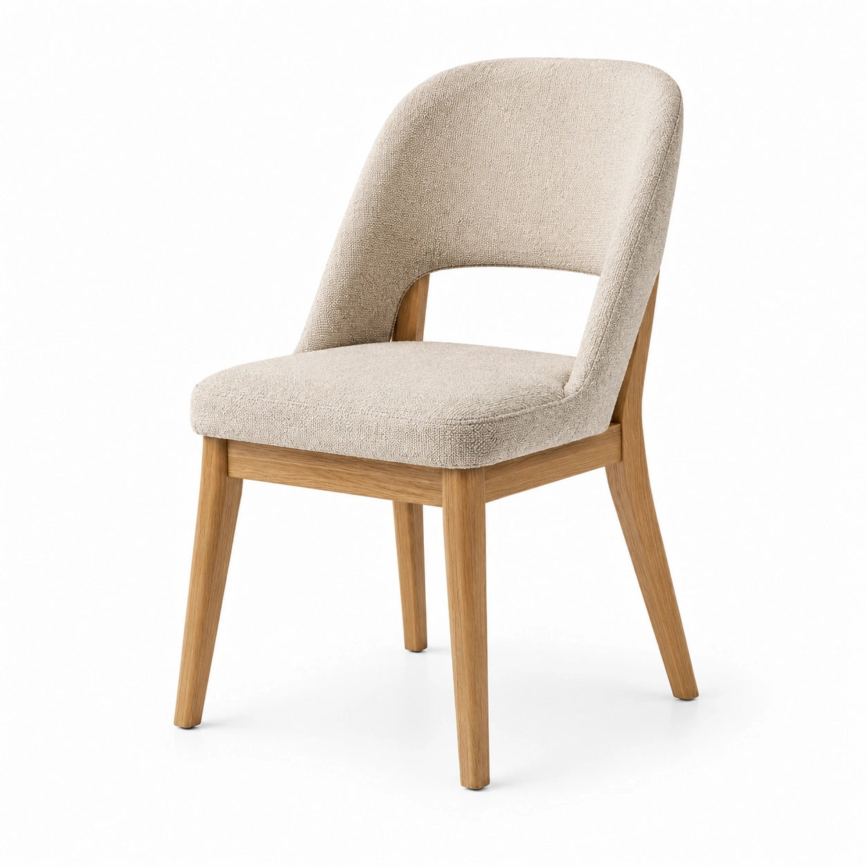 Esszimmerstuhl Eiche mit Polyesterbezug Beige