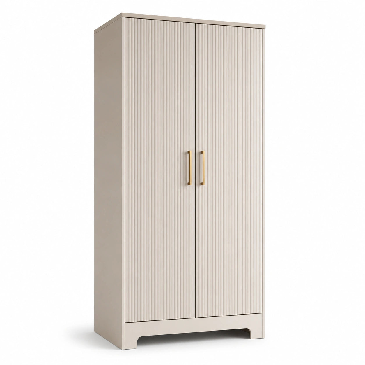 Kleiderschrank rechteckig MDF-Holz Beige 200x100x60 cm